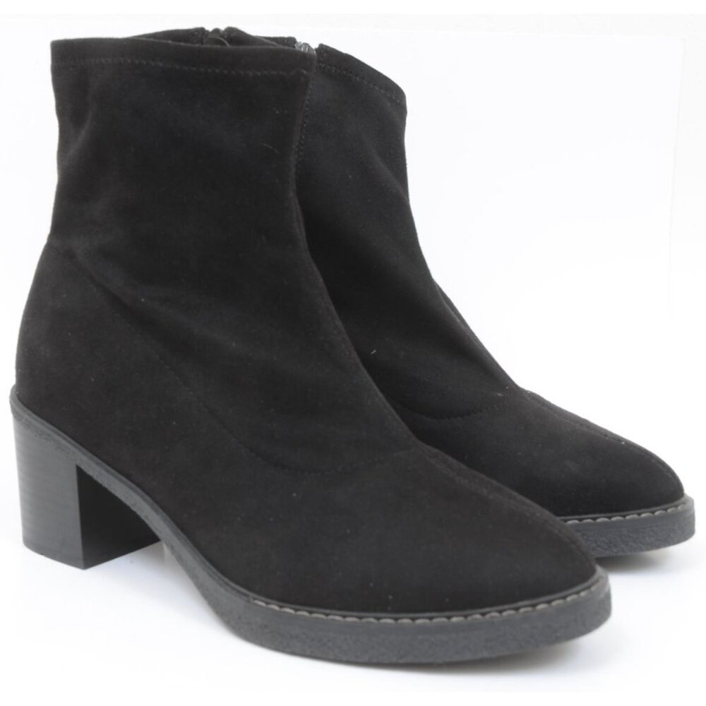 Evans Women's 12 WIDE FIT Eliana Ankle Boot Flat Minimalist Moto Vegan Leather